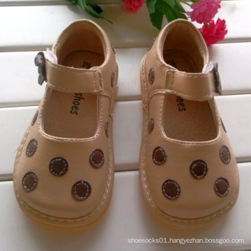 Apricot Polka Dots Squeaky Shoes Baby Girl Shoes